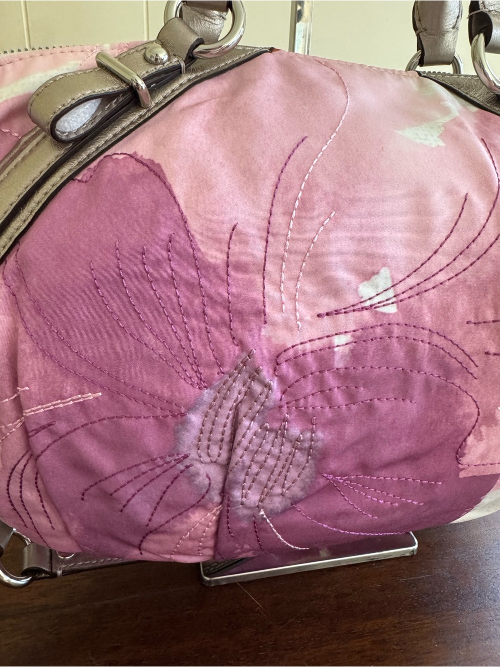Coach Y2K Madison Watercolor Floral Sophia Satchel Bag 17002 Pink - RARE - NWT - Picture 7 of 16
